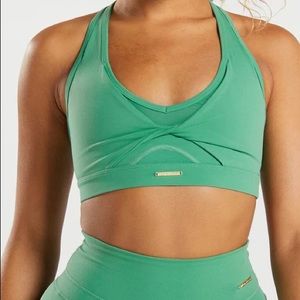 Gymshark Whitney Simmons Mesh Sport Bra Palm Green M
